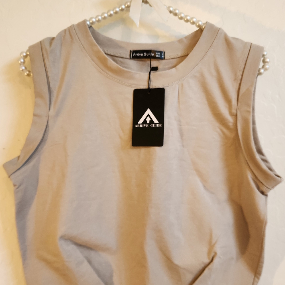 Women's Beige Muscle Tee
